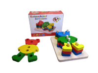 Puzzle din Lemn Montessori cu Figuri Ursuleț