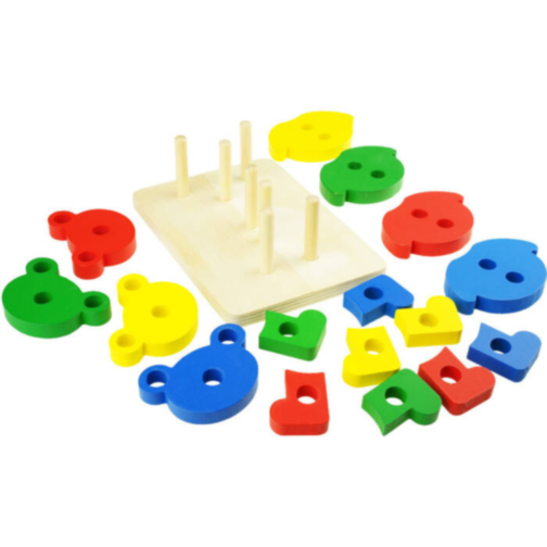 Puzzle din Lemn Montessori – Asamblează Ursulețul Colorat
