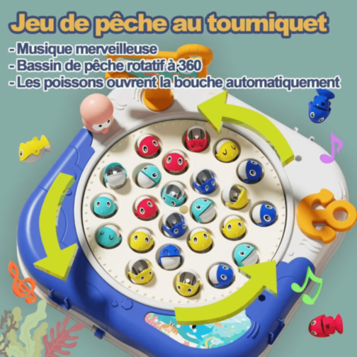 Joc Pescuit Electric cu 24 Pești și Undițe (culoare aleatorie)